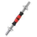 Manubrio Bodybuilding Acciaio E Gomma 30Cm Filettato Sollevamento Pesi Dischi