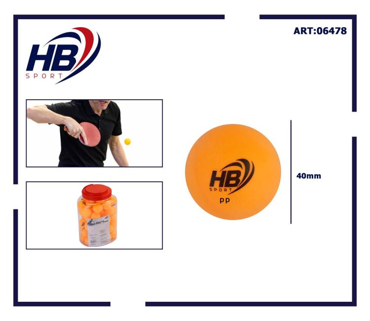 Hb Barattolo 60Pz Palline Da Ping Pong Palle Tennis Tavolo Allenamento Arancio