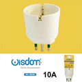 ADATTATORE SPINA PICCOLA 10A S11 CON PRESA SHUKO BIANCO ITALIA 250V 1500W XC5038