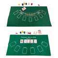 Panno Copritavolo Per Tavolo Da Poker Texas Blackjack Fiches Carte Verde 60X90