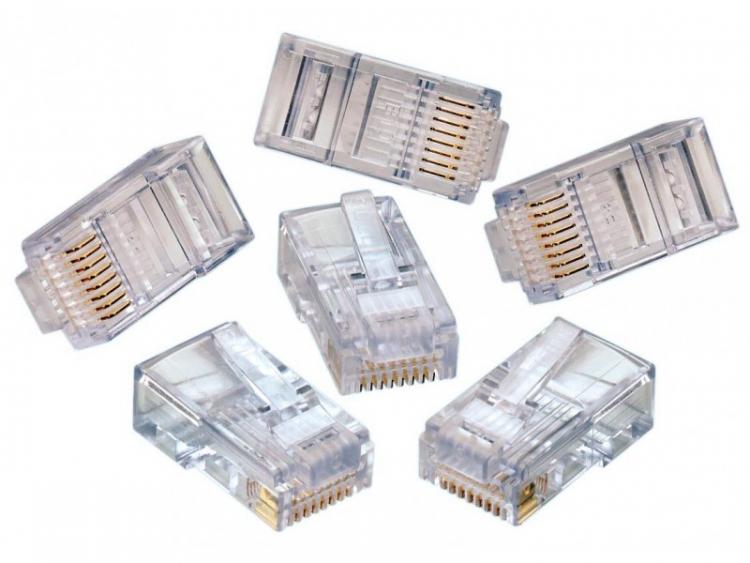 100 PEZZI CONNETTORE LAN CAT5 8 POLI ETHERNET PLUG LAN RJ45 NETWORK INTERNET