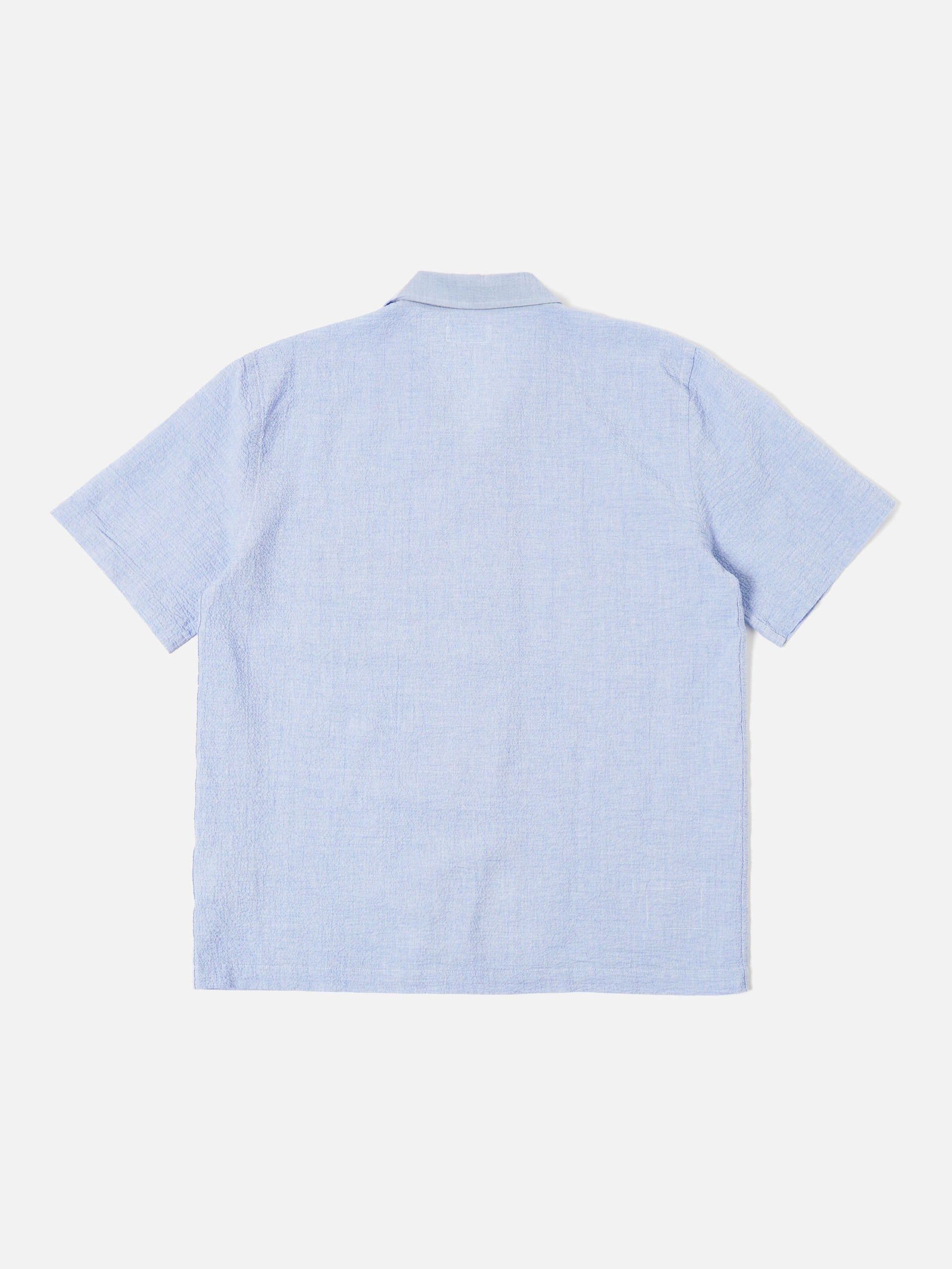 Camicia Seersucker Uomo Pale Blue