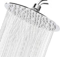 Soffione Doccia Bagno Acciaio Inox Design Ultra Slim Lucido Cromato 25Cm-Rotondo