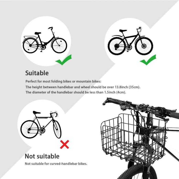 Cestino Portapacchi Pieghevole Bici Anteriore Posteriore Bicicletta Richiudibile (Nero o Argento)