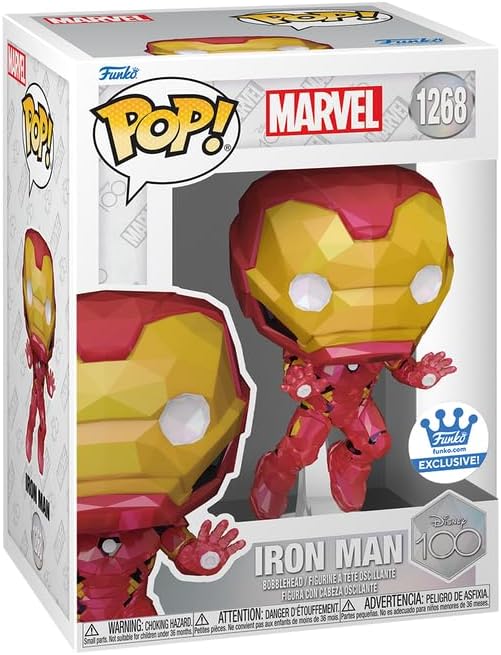 Funko Pop ! Marvel Disney 100Th (1268) Iron Man Exclusive Vinyl Figure 9Cm
