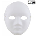 12 MASCHERA BIANCA VISO INTERO CARTA PER DIPENGERE CARNEVALE TEATRALE UOMO DONNA
