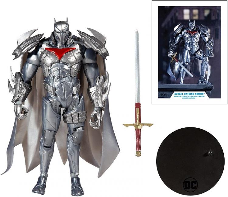 DC MULTIVERSE AZRAEL BATMAN SILVER ARMOR GOLD LABEL McFARLANE STATUA FIGURE 18cm