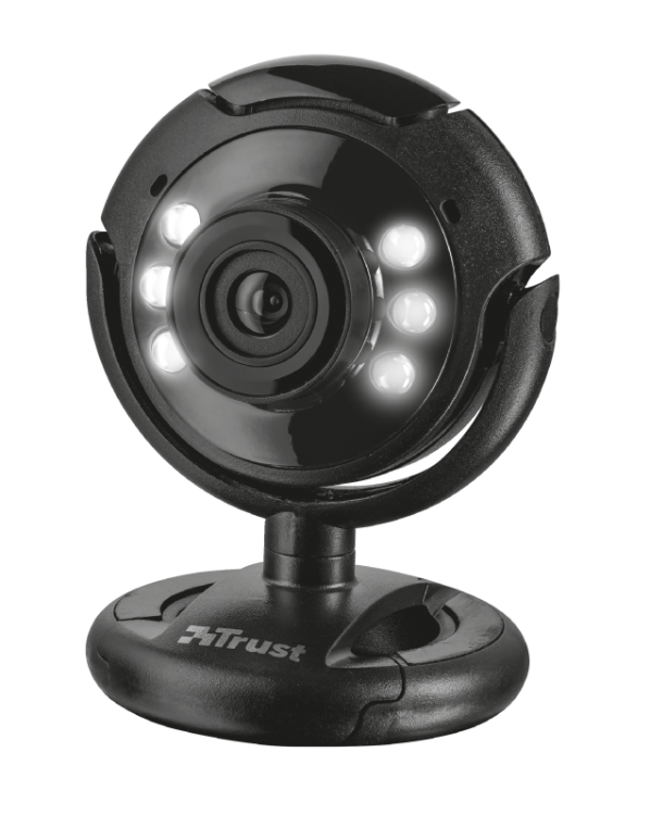 Webcam Trust Spotlight Con Microfono Interno E Luci Led Pc Desktop Skype Usb