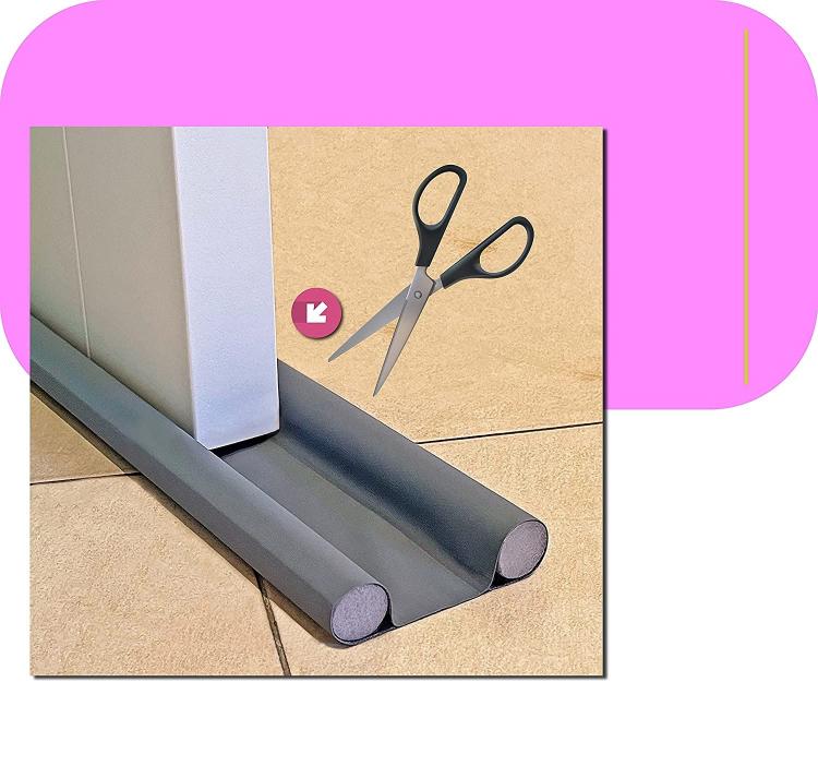 Paraspifferi Sottoporta Isolamento Porte Guarnizione Insetti Freddo 95Cm Marrone