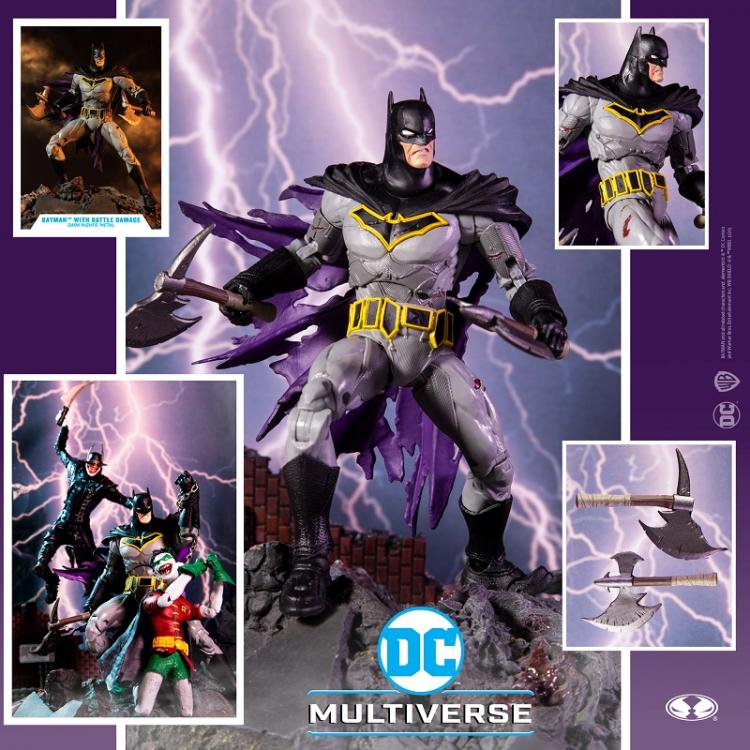 DC MULTIVERSE BATMAN BATTLE DAMAGE DARK NIGHT METAL McFARLANE STATUA FIGURE 18cm