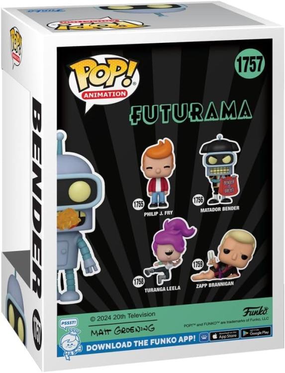 Funko Pop ! Animation Futurama (1757) Bender  Vinyl Figure Chase Special Glows