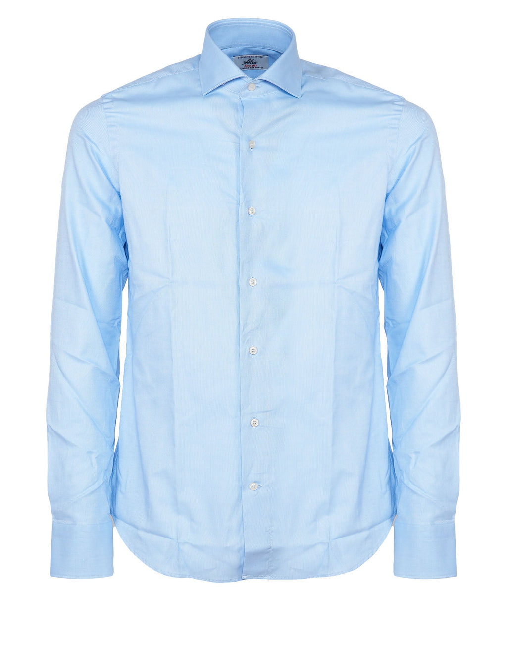 CAMICIA AZZURRA CON POLSINO ROTONDO