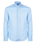 CAMICIA AZZURRA CON POLSINO ROTONDO