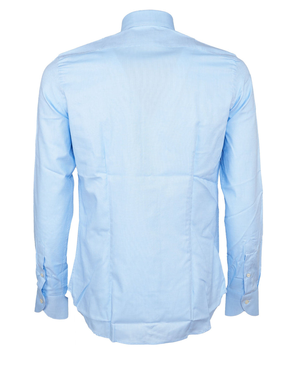 CAMICIA AZZURRA CON POLSINO ROTONDO