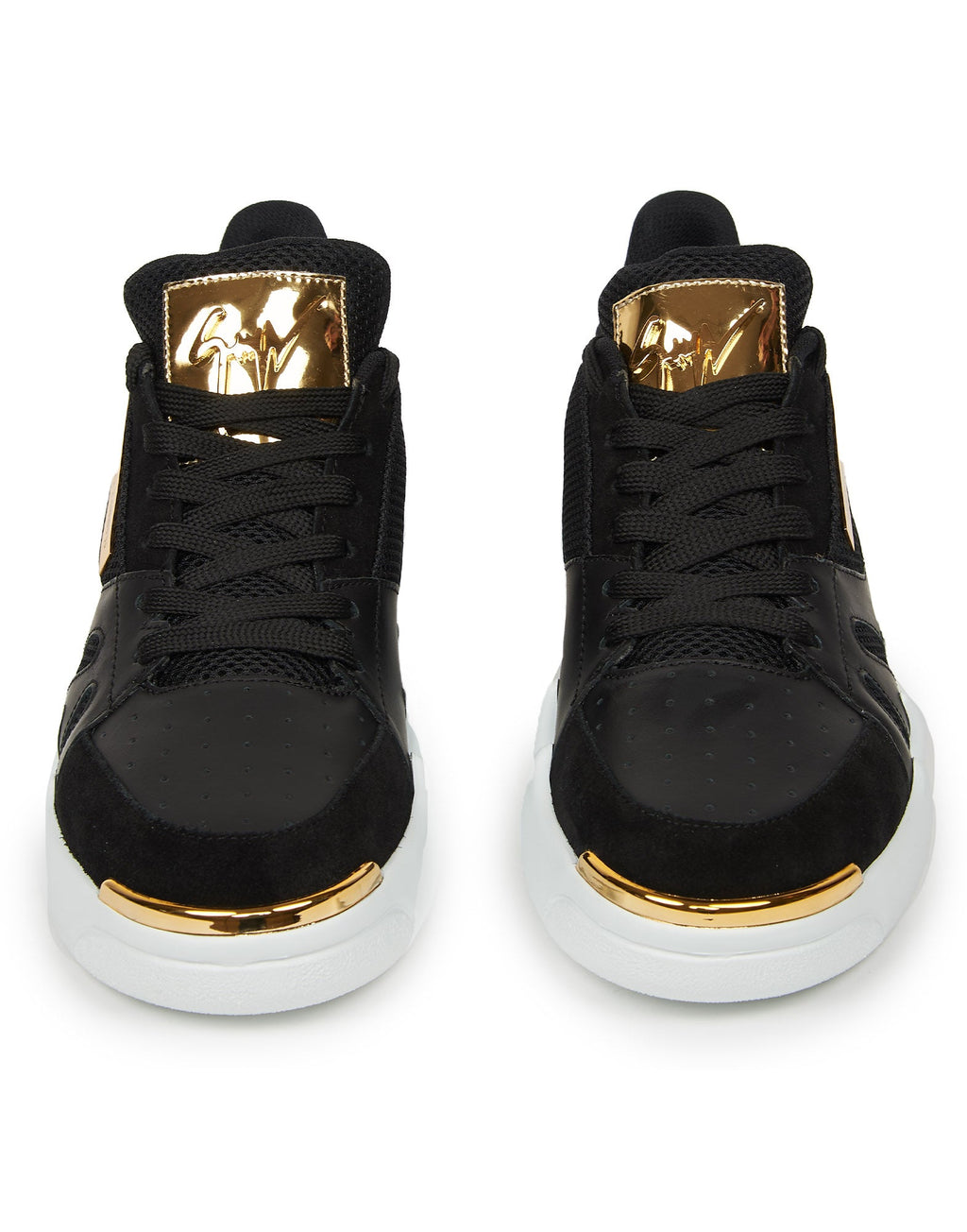 SNEAKERS MID TALON NERE E ORO