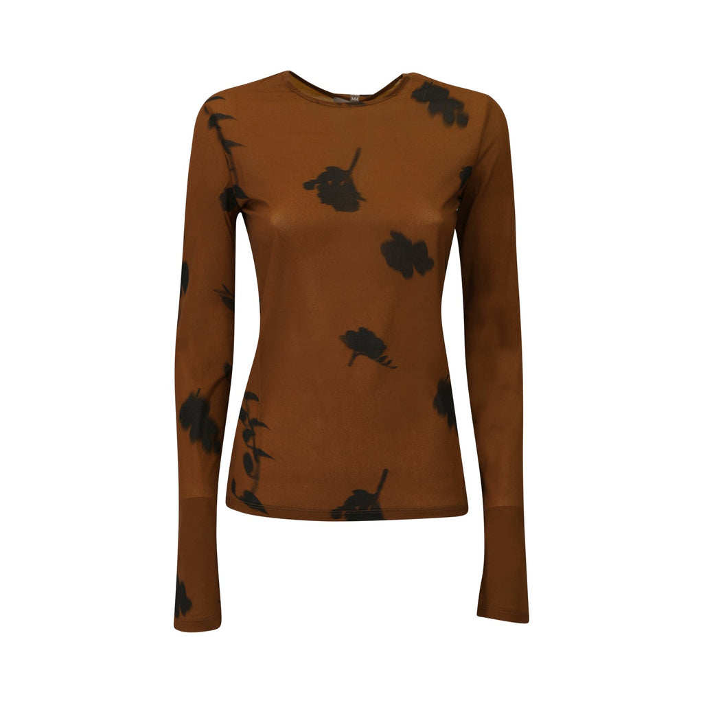 BLUSA EFFETO MARRONE