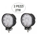 Kit 2 Pezzi Faro Faretto 27w Fari 27 Watt 9 Led 12v Auto Per Lavoro Barca Jeep