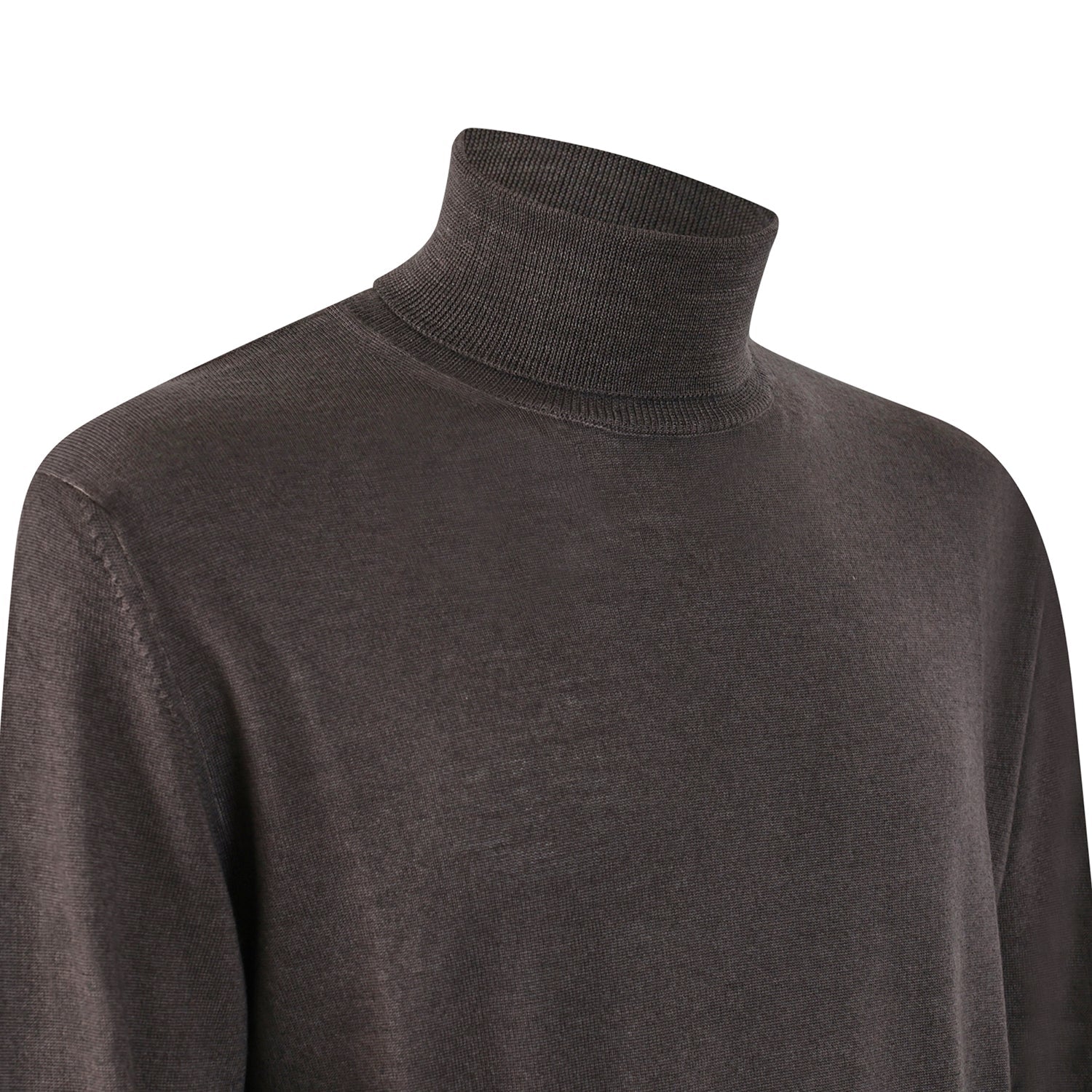 MAGLIA COLLO ALTO MARRONE