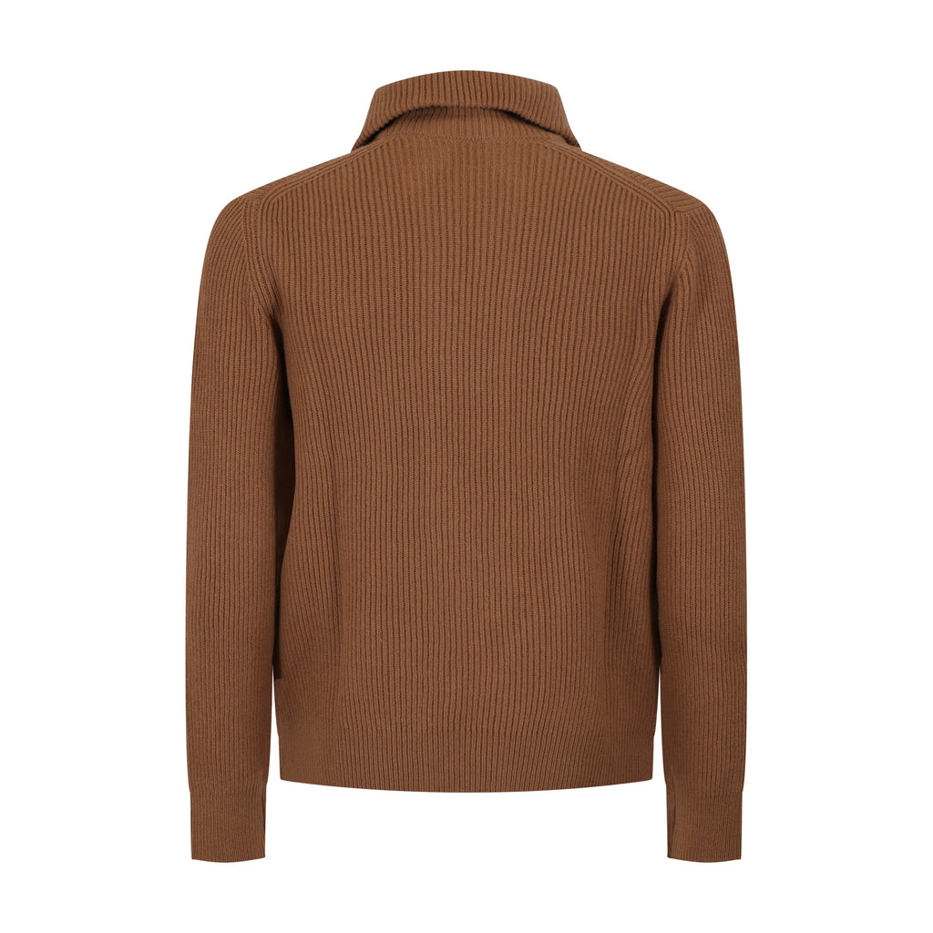 MAGLIA FULLZIP CARAMELLO