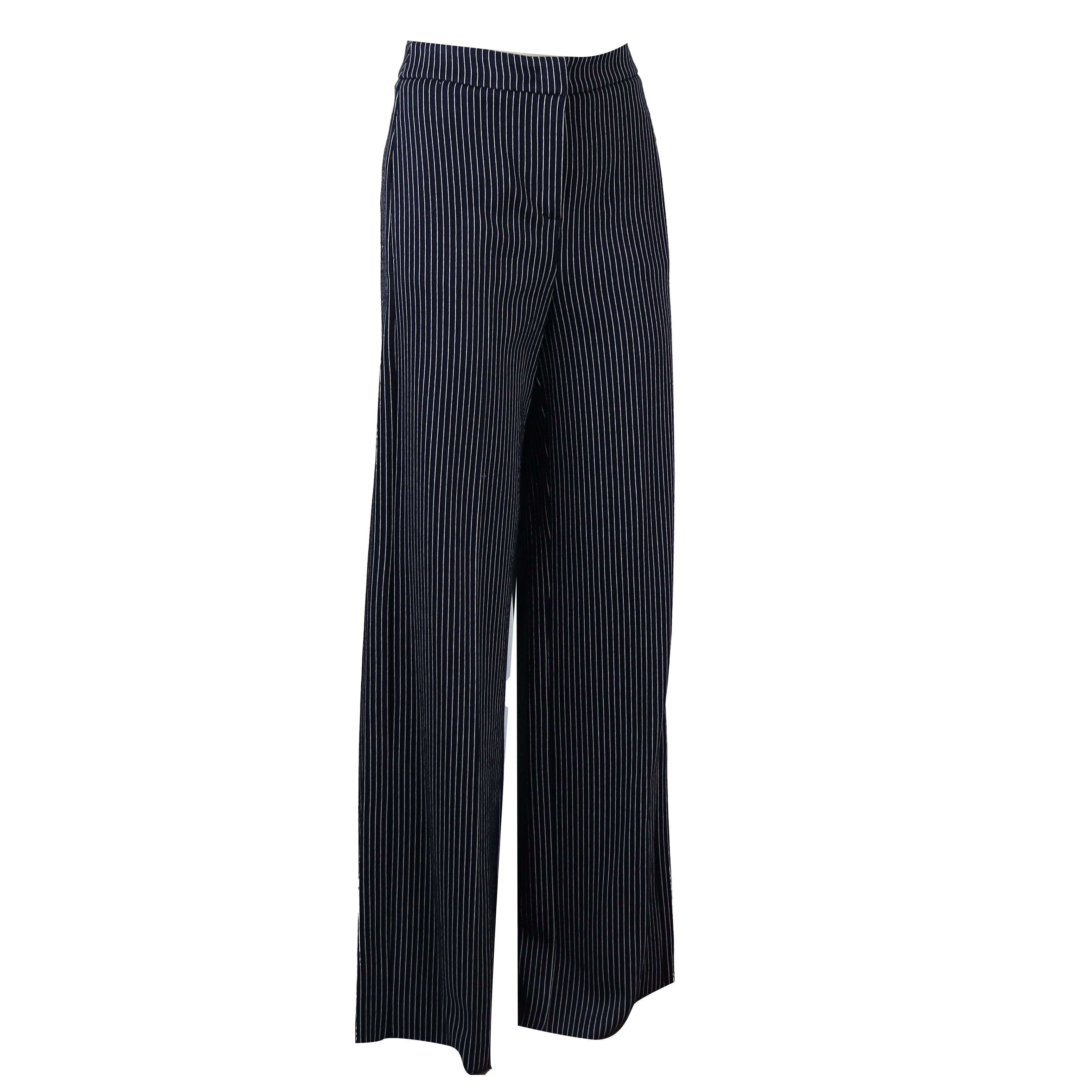 PANTALONE WIDELEG BLU E BIANCO