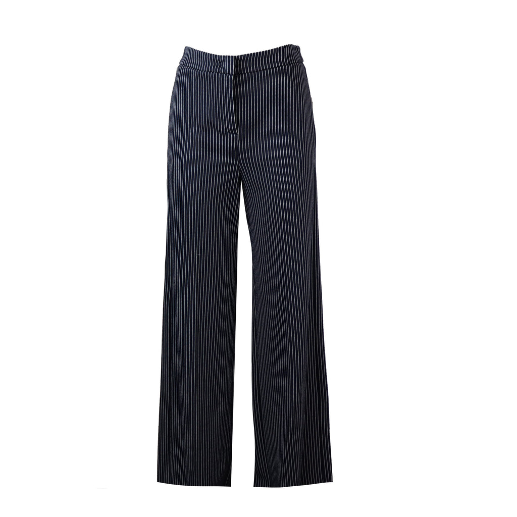PANTALONE WIDELEG BLU E BIANCO