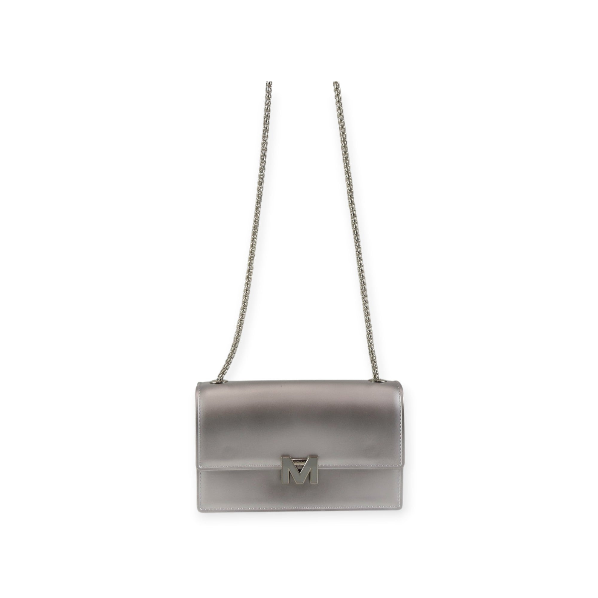 BORSA A TRACOLLA SUPER MID ARGENTO