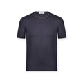 T-SHIRT PARICOLLO MEZZAMANICA BLU