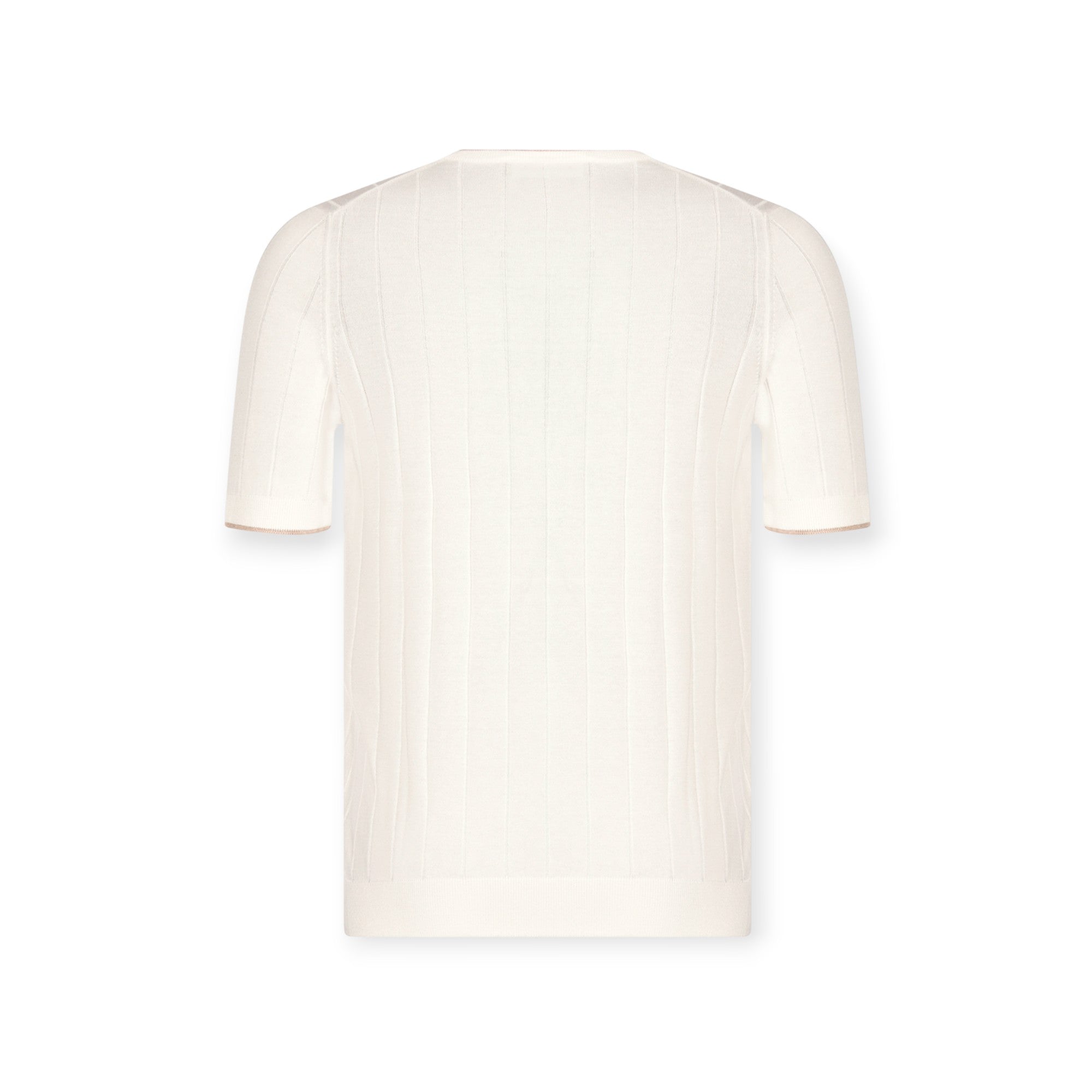 T-SHIRT PARICOLLO MEZZAMANICA LATTE