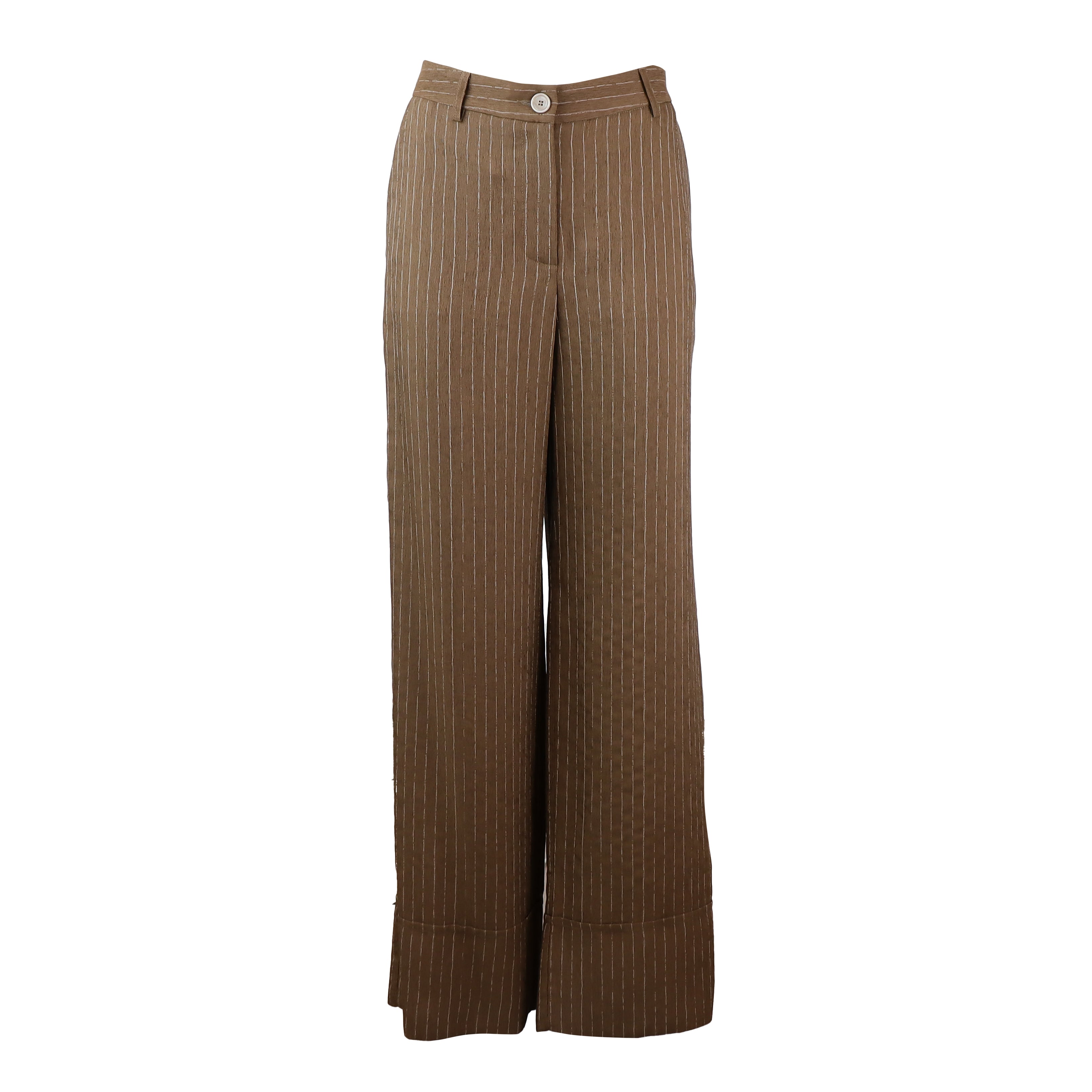 PANTALONE GESSATO VISCHI MARRONE