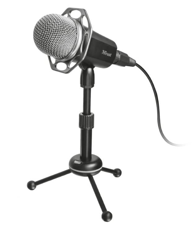Trust Microfono 21672 All Round Base Pc  Laptop Karaoke Chat Cantare Registrare