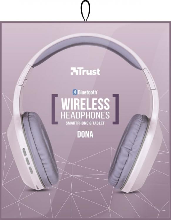Trust Urban Dona Cuffie Wireless Bluetooth Lettore Mp3 Sd Microfono Smartphone