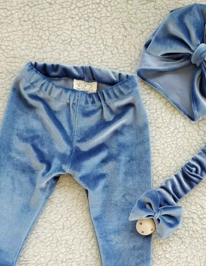 Leggings in velluto baby per neonata