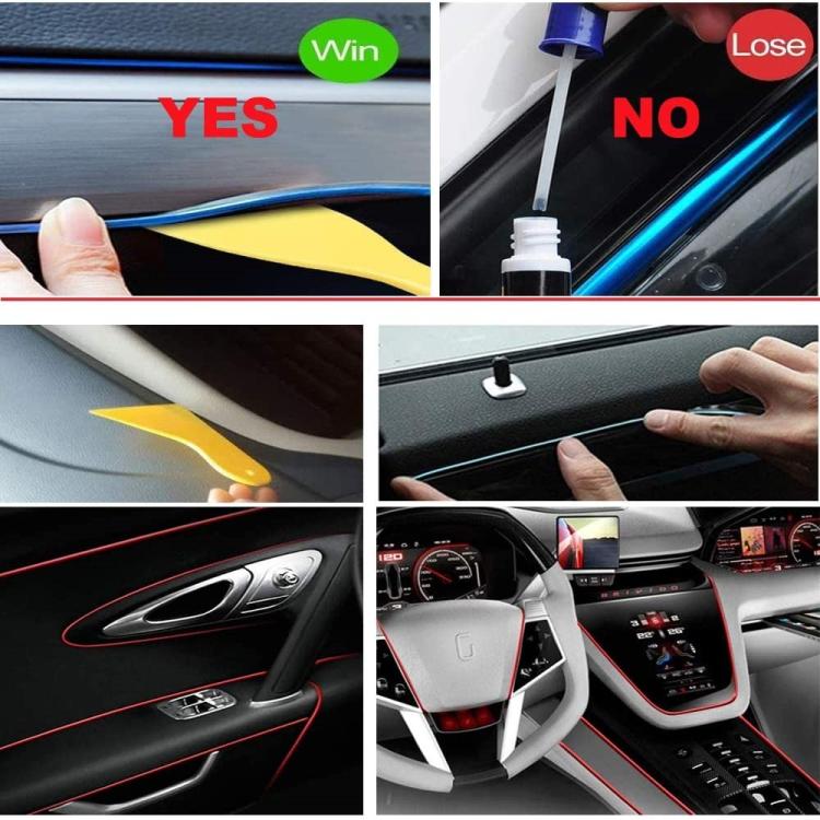 Striscia Led Fibra Ottica 12V Interni Auto Luce Decorativa Atmosfera (3M-Bianca)