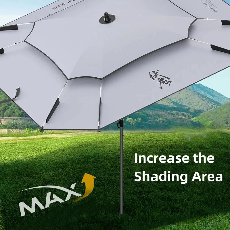 2.2-2.4M New Fishing Parasol Innovatively Octagonal Fishing Umbrella Stainless Steel Rod Beach Large Parasol Backyard Umbrella