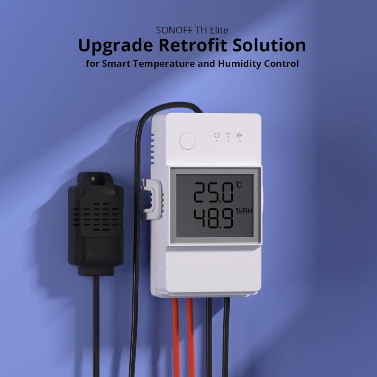 Sonoff Thr316D Th Elite Smart Wifi Interruttore + Lcd Temperatura Umidità Alexa
