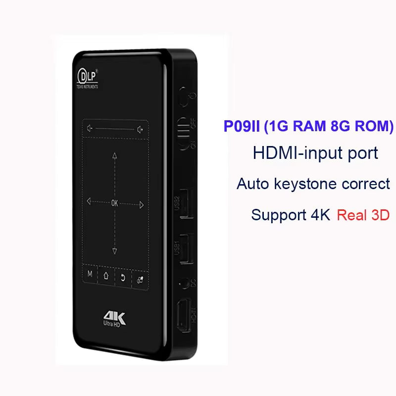 Smartidea 3D HD Handheld DLP Projector Android 9.0 5G Wifi BT 4.1 Pico Pocket Mini Proyector HD Portable Beamer Miracast Airplay