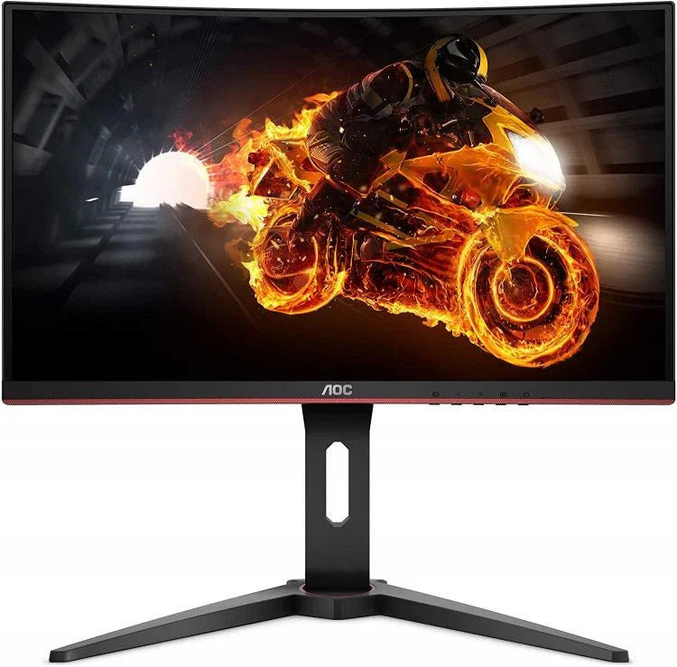 Monitor Aoc Gaming 27" Full Hd Curved Led 144hz C27g1 Hdmi Fhd Nero Rosso Curvo