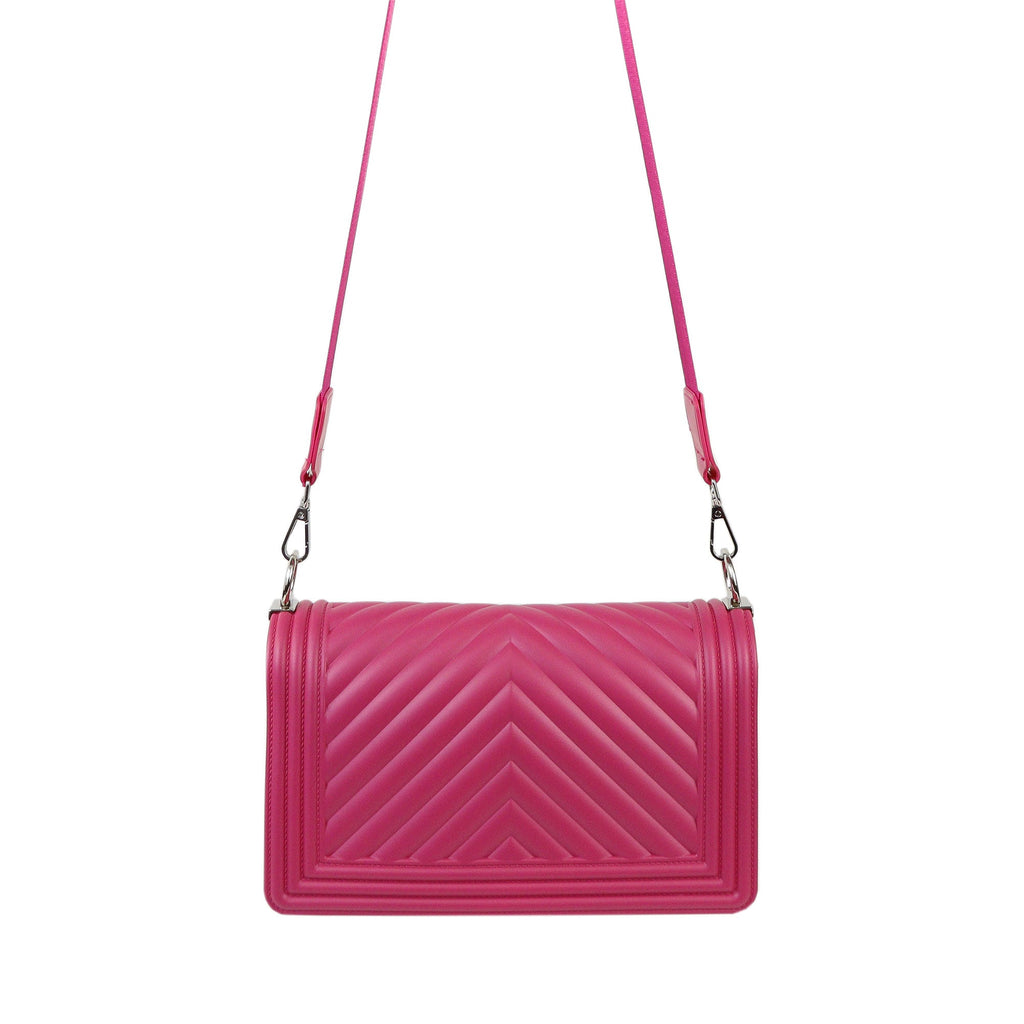 BORSA A TRACOLLA MEDIA FLAT M FUCSIA
