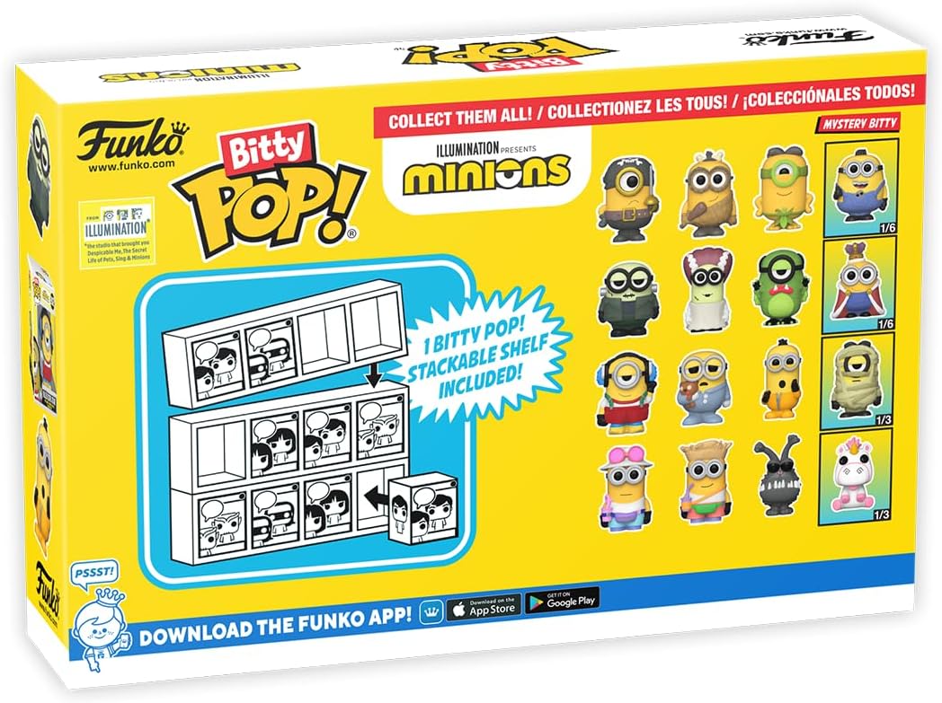 Funko Bitty Pop ! Con Mistery Pop Minions 4 Pz Vinile (419, 418, 422, Mystery)