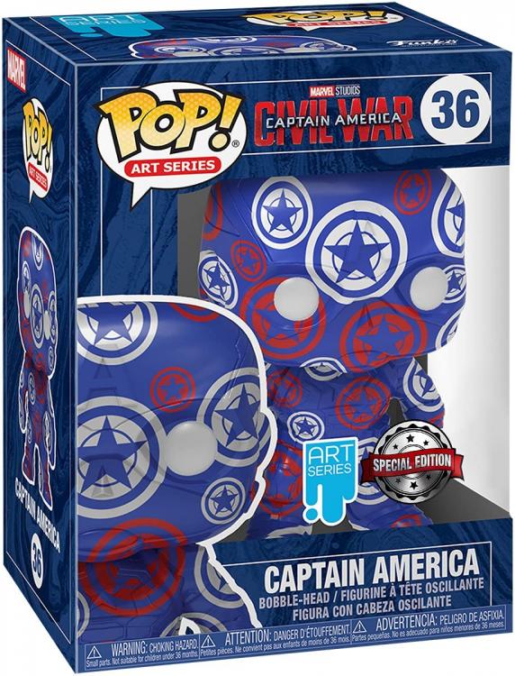 Funko Pop ! Tees Marvel Captain America 36 Art Series Special Edition T-Shirt L