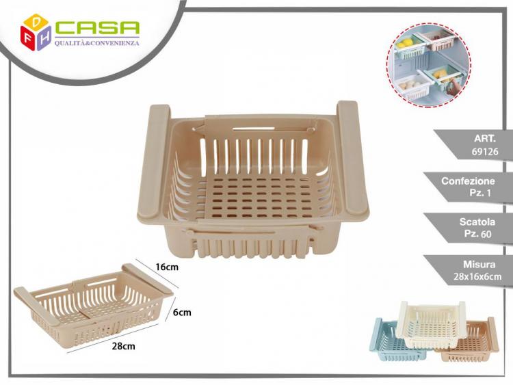 Organizer Frigo Cassetto Contenitore Salvaspazio Cestello A Ripiano Frigorifero