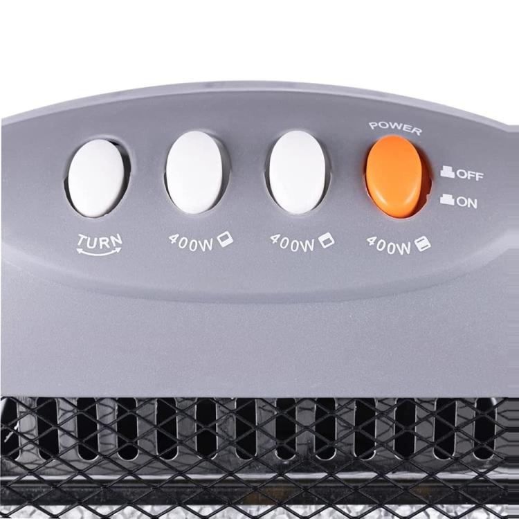 Joytech Stufa Elettrica Alogena Al Quarzo 3 Elementi Oscillante 400W/800W/1200W