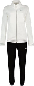 Puma tuta sportiva da donna con cerniera intera 847607-02 bianco nero