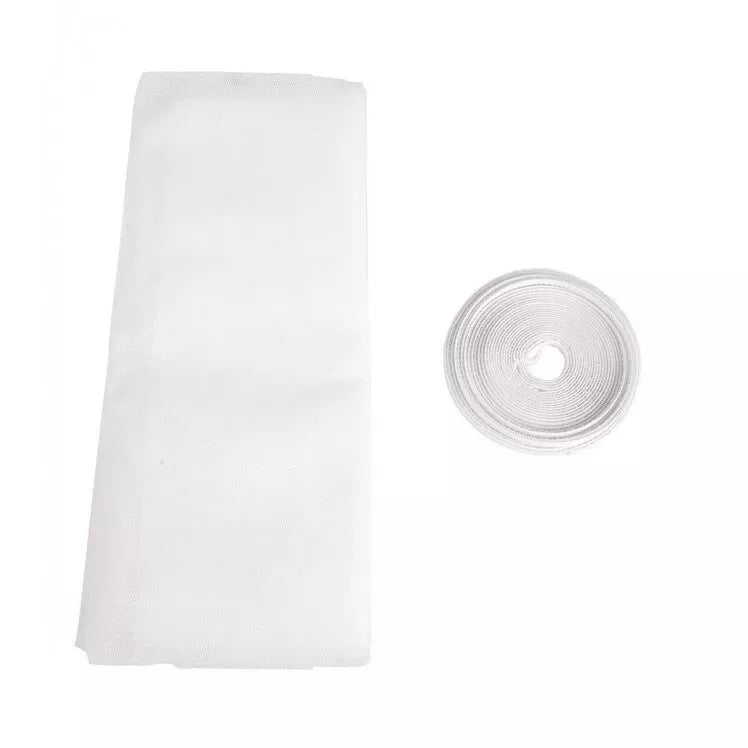 Zanzariera 130x150 Per Finestre A Rete Strappo Biadesivo Tenda Universale Bianco