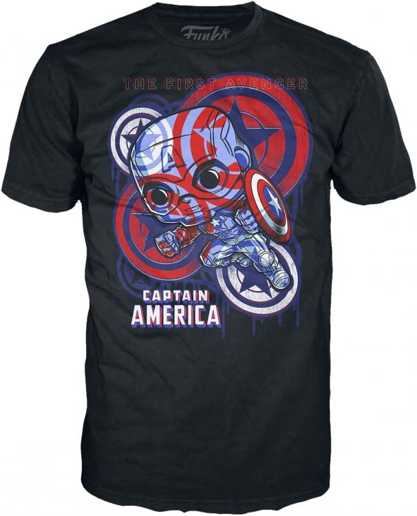 Funko Pop ! Tees Marvel Captain America 36 Art Series Special Edition T-Shirt M