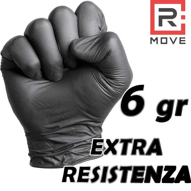 Guanti In Nitrile Monouso 100Pz Ultra Resistenti Lavoro Industria Meccanici Tg.M