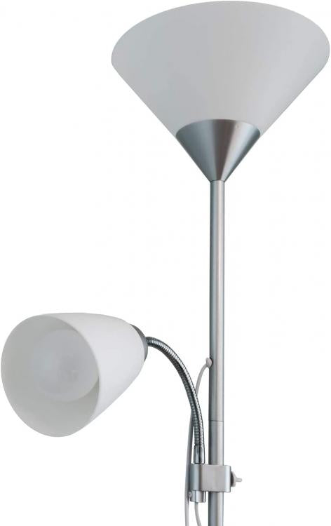 Lampada Piantana Led Da Terra 2 Luci E27 Braccio Flessibile Lettura Divano D23-N