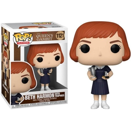 Funko Pop! Queen'S Gambit (1121) Beth Harmon Regina Degli Scacchi W/Trophies 9Cm