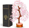 Rose Quartz Crystal Tree - Bonsai Tree of Life - Pink Room Decor - Desk Decorations for Women Office - Gemstones and Crystals - Stones and Crystals