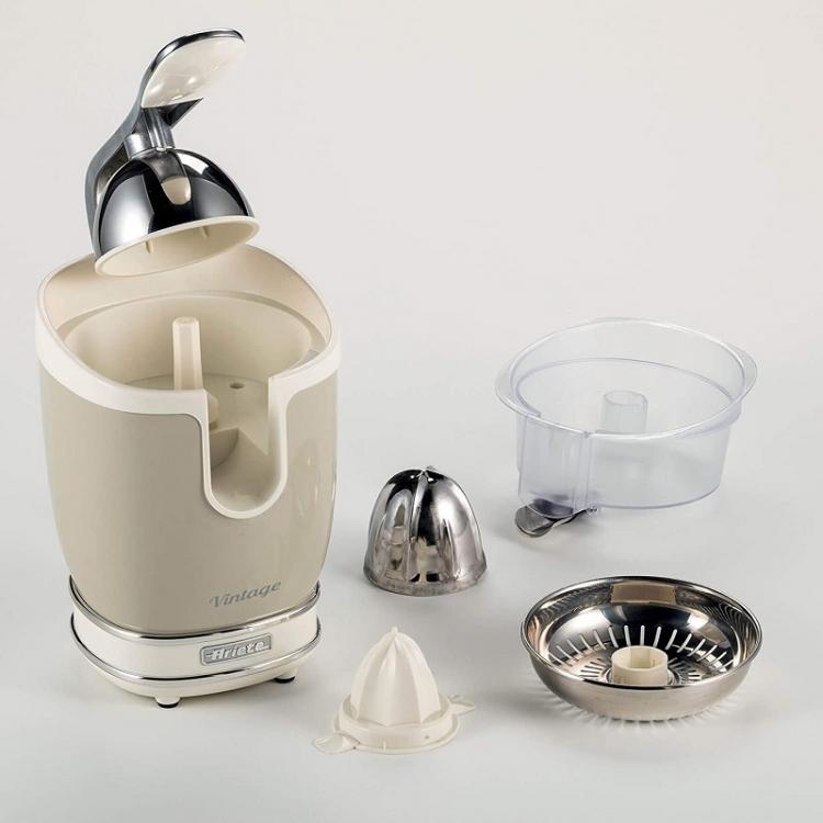ARIETE SPREMIAGRUMI SILENZIOSO 0413 VINTAGE SALVAGOCCIA COCKTAIL 85W INOX BEIGE